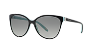 TIFFANY & CO. TF4089B Black On Tiffany Blue - Women Luxury Sunglasses, Grey Gradient Lens