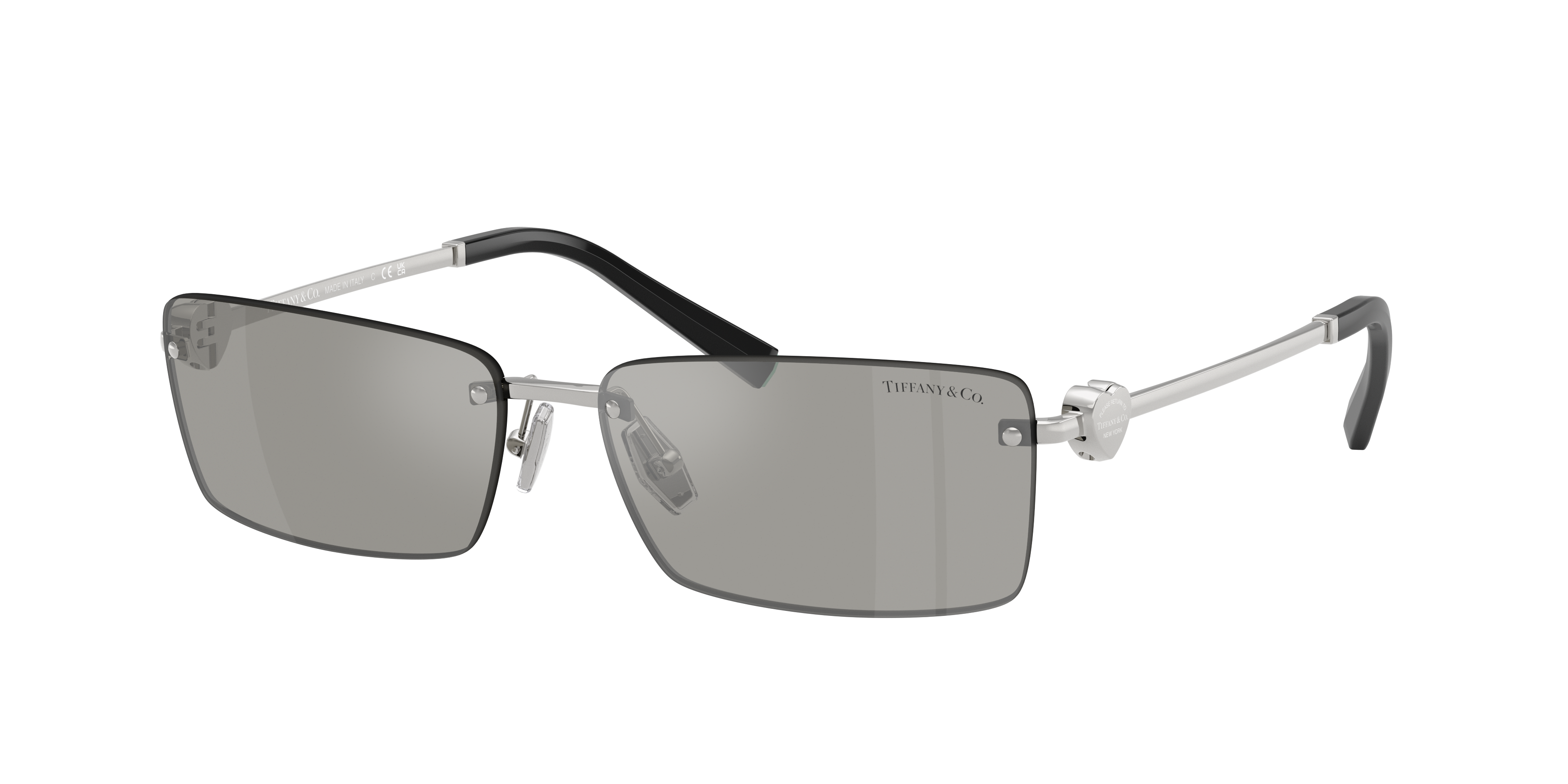 Tiffany & Co. Unisex Sunglass TF3108B -  Frame color: Silver, Lens color: Light Grey Mirror Silver