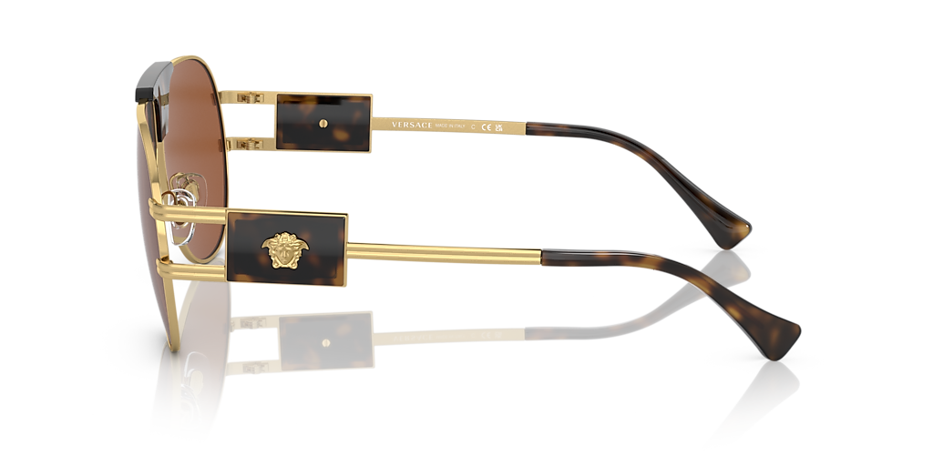 Versace VE2252 XXL (63 - 12) with Brown lenses and Gold frame
