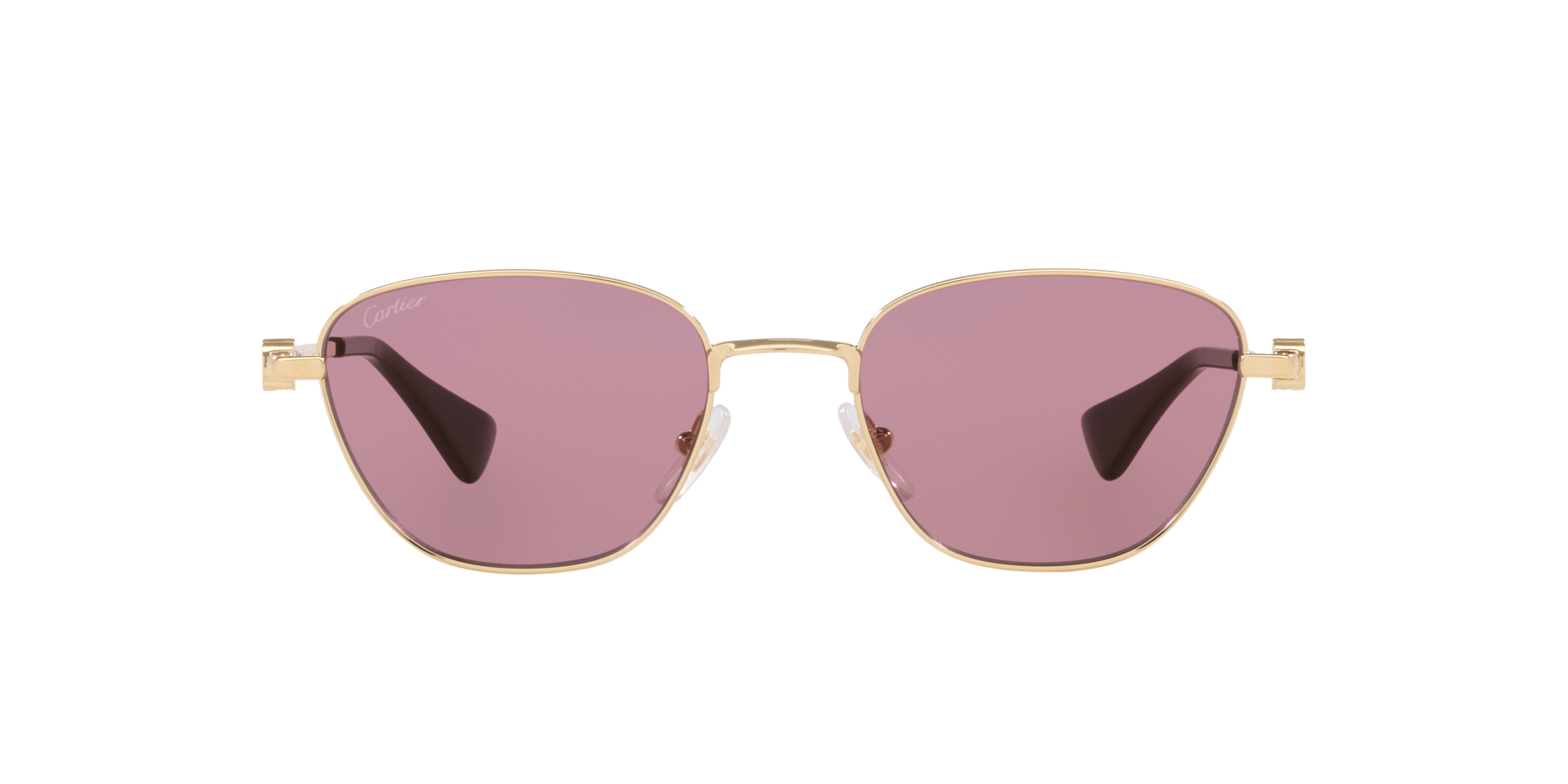 Cartier CT0469S-004 Sunglasses Gold Violet Metal Square Cartier Rectangle Sunglasses - Gold / Violet – Kith main image 4