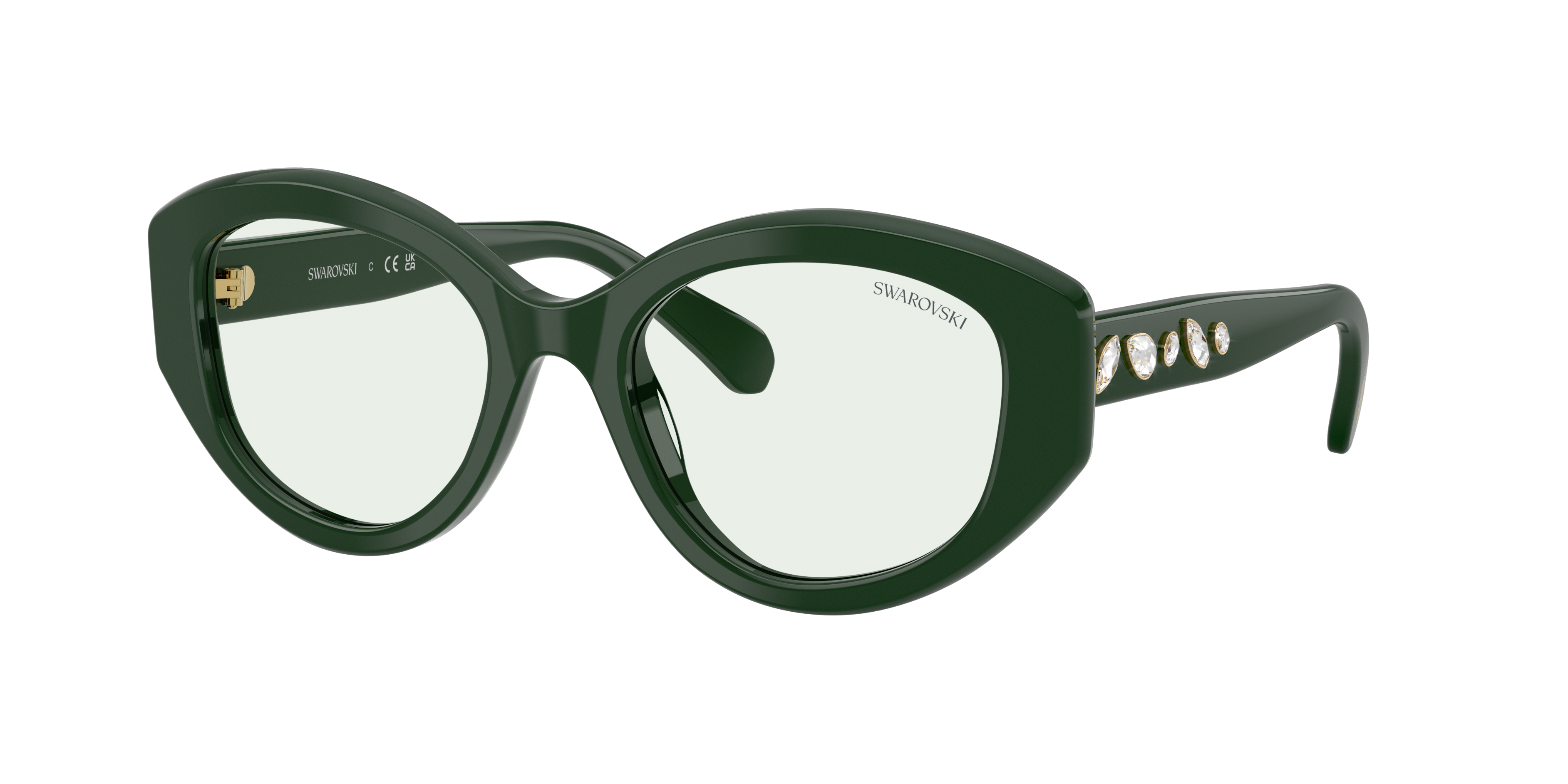Swarovski Woman Sunglass SK6005 -  Frame color: Dark Green, Lens color: Photo Green