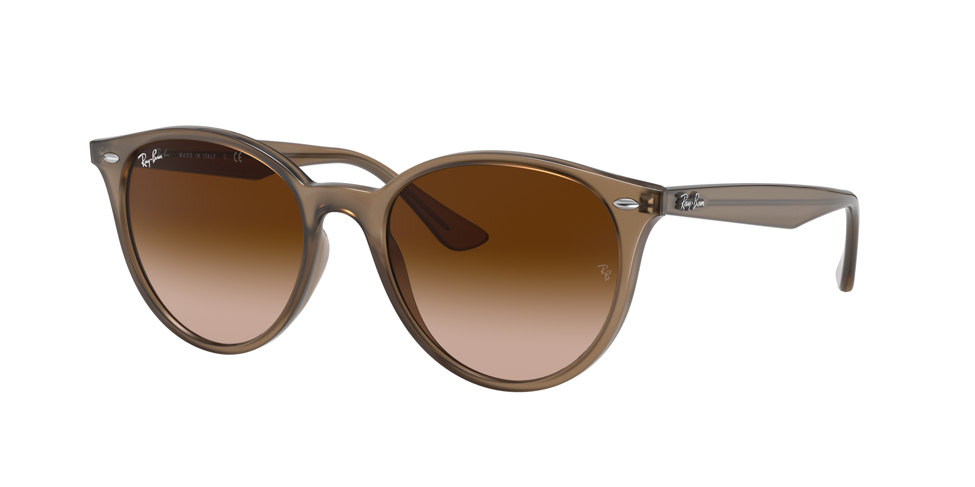 小物 Ray-Ban RB 4305 Ray-Ban RB4305 M (53 - 19) com Lentes Marrom e Armação Bege