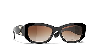 Chanel Rectangle Sunglasses CH5493 55 Braun & Schwarz Sunglasses 