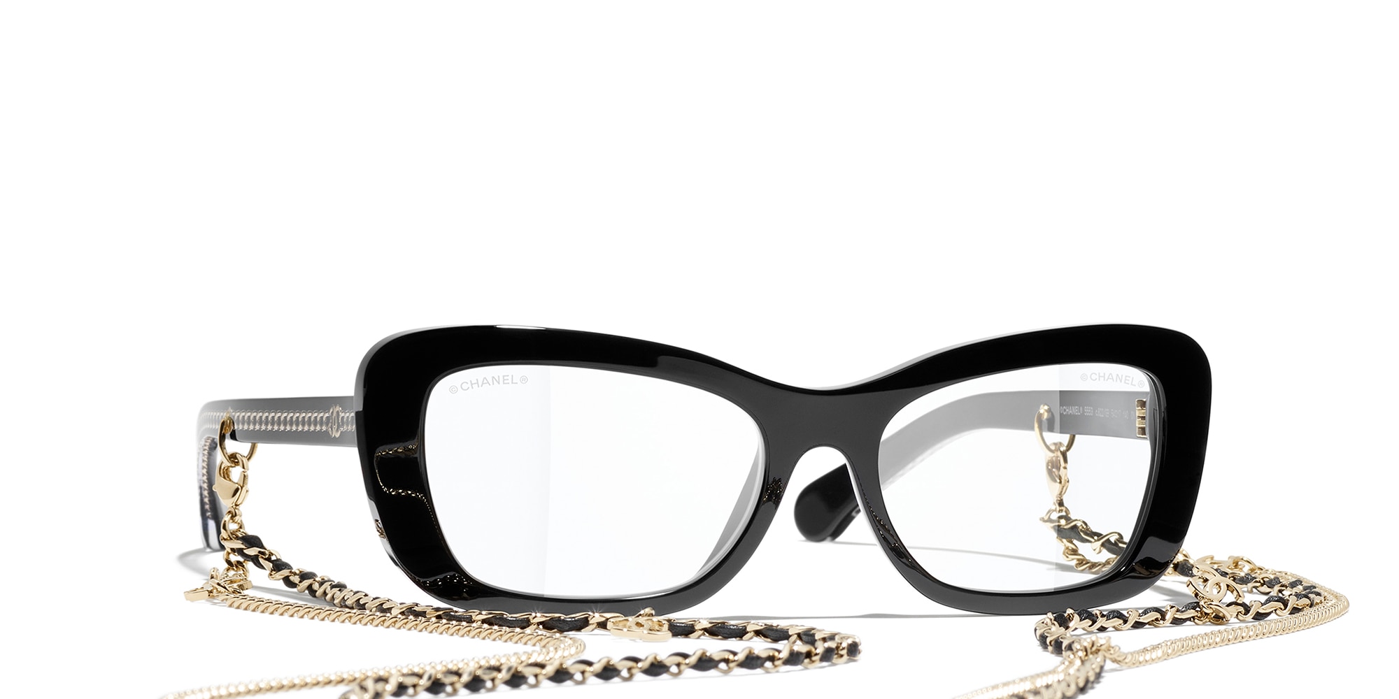 Chanel Rectangle Sunglasses CH5553 S (54 - 17) met Transparant