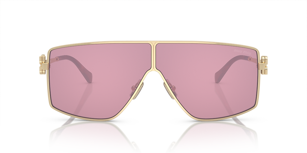 MIU MIU MU 51ZS Pale Gold - Women Luxury Sunglasses, Bordeaux Lens