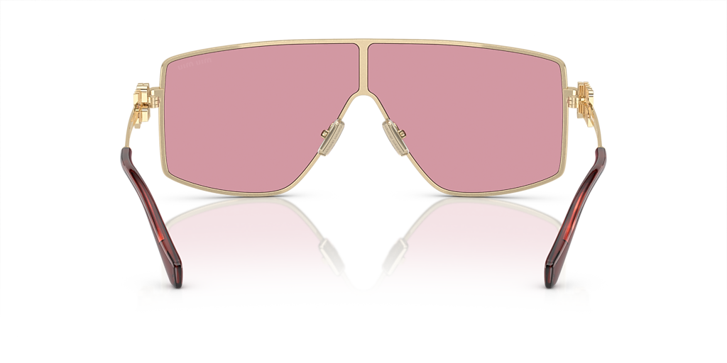 MIU MIU MU 51ZS Pale Gold - Women Luxury Sunglasses, Bordeaux Lens