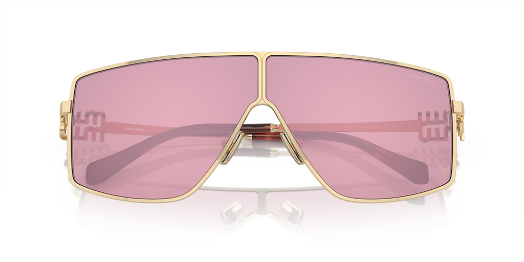 MIU MIU MU 51ZS Pale Gold - Women Luxury Sunglasses, Bordeaux Lens