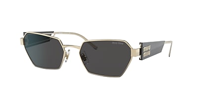 Miu Miu MU 53WS 58 Dark Grey & Pale Gold Sunglasses | Sunglass Hut 