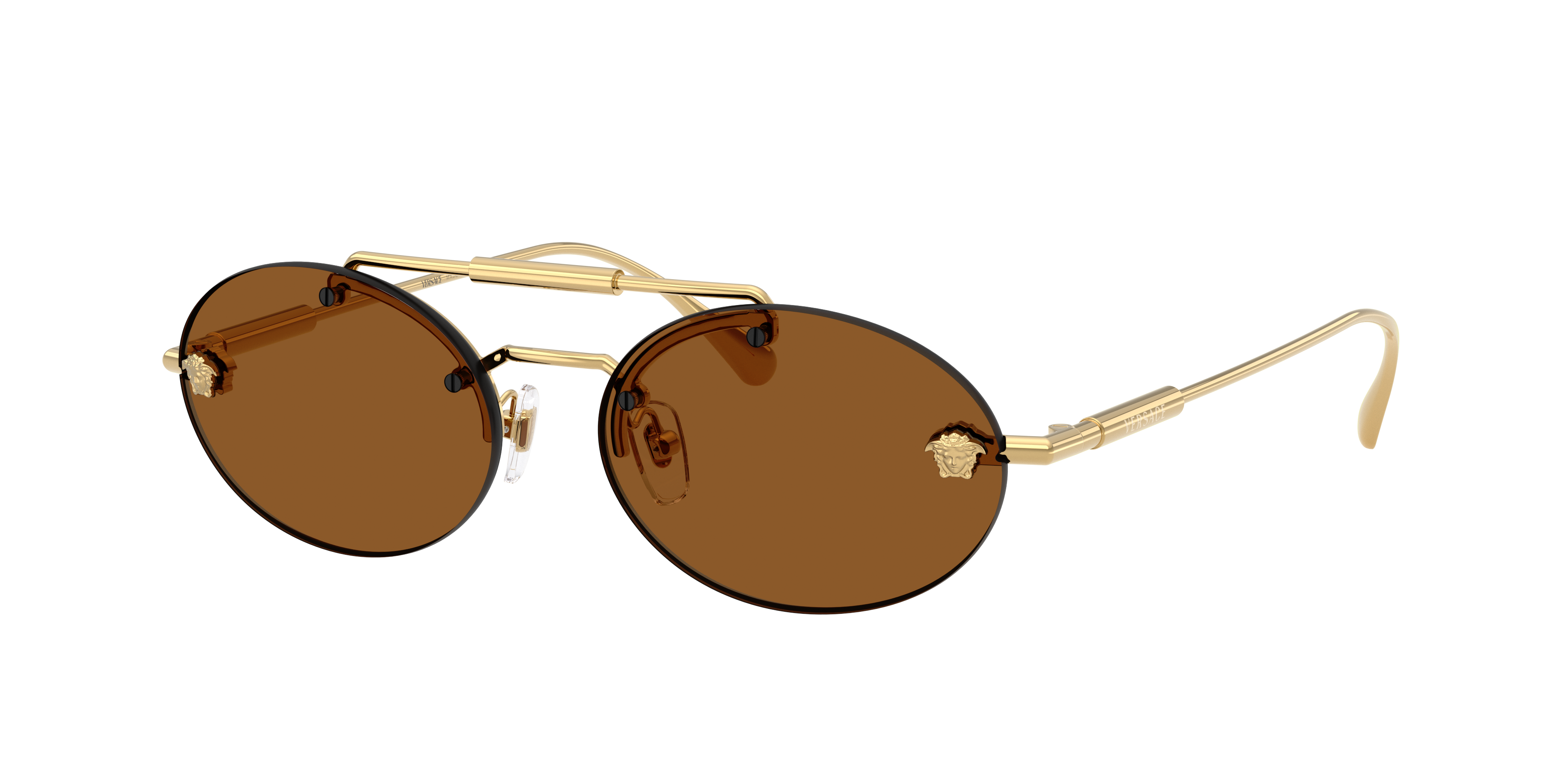 Versace Woman Sunglass VE2295 -  Frame color: Gold, Lens color: Dark Brown