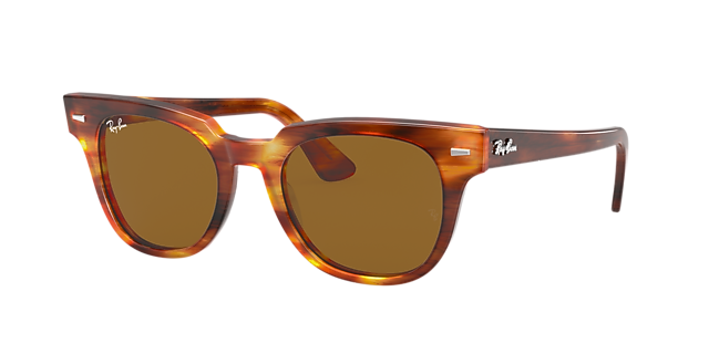 Ray-Ban RB2168 Meteor Classic 50 Brown & Striped Havana Sunglasses 