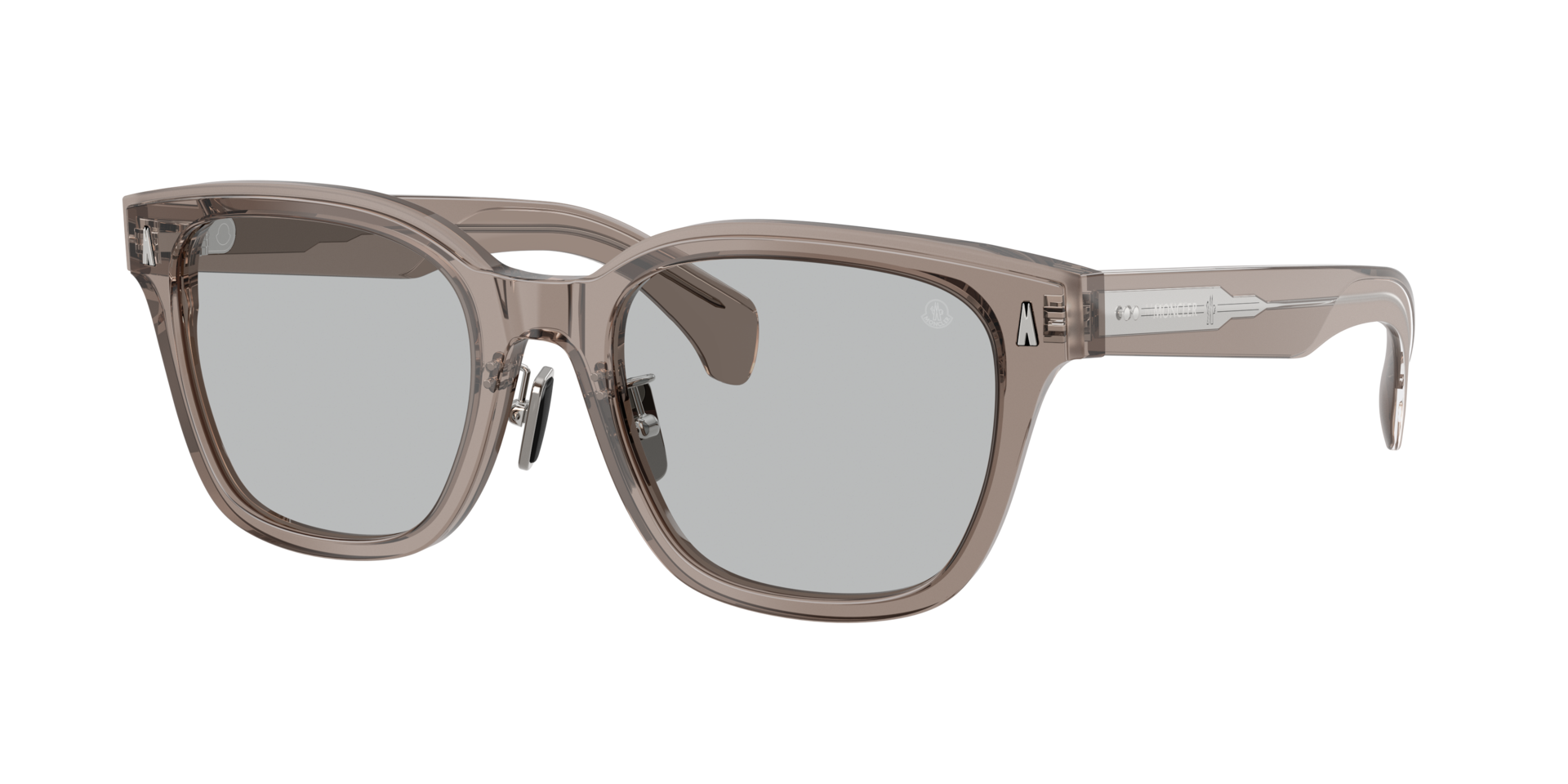 Moncler Unisex Sunglass ME6002D Metrope -  Frame color: Transparent Dark Grey, Lens color: Light Grey