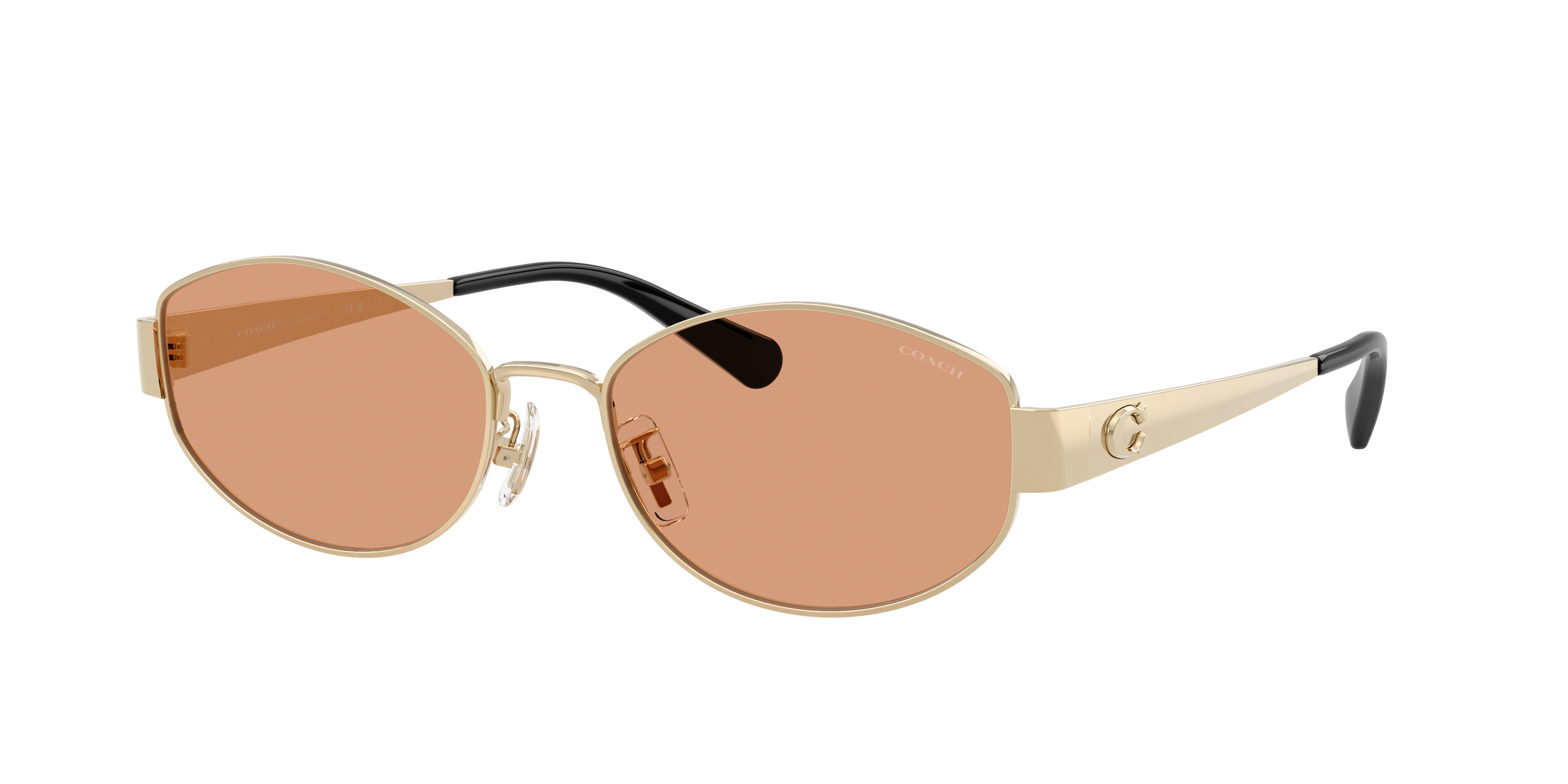 Coach Woman Sunglass CDP44 -  Frame color: Shiny Light Gold, Lens color: Light Brown Solid