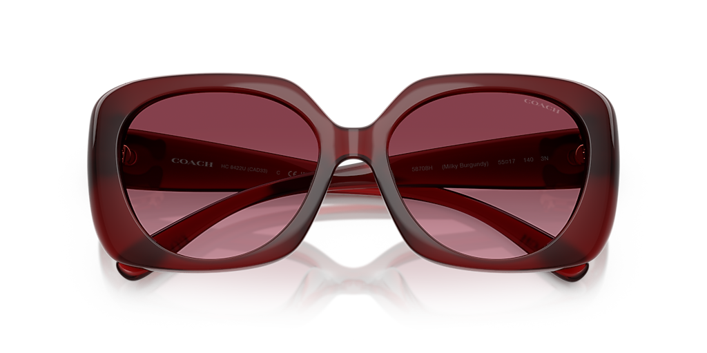 【 売切れ・極美品 】 COACH サングラス バーガンディ ワインレッド系 Coach HC8422U CAD33 M (55 - 17) with Red lenses and Red frame