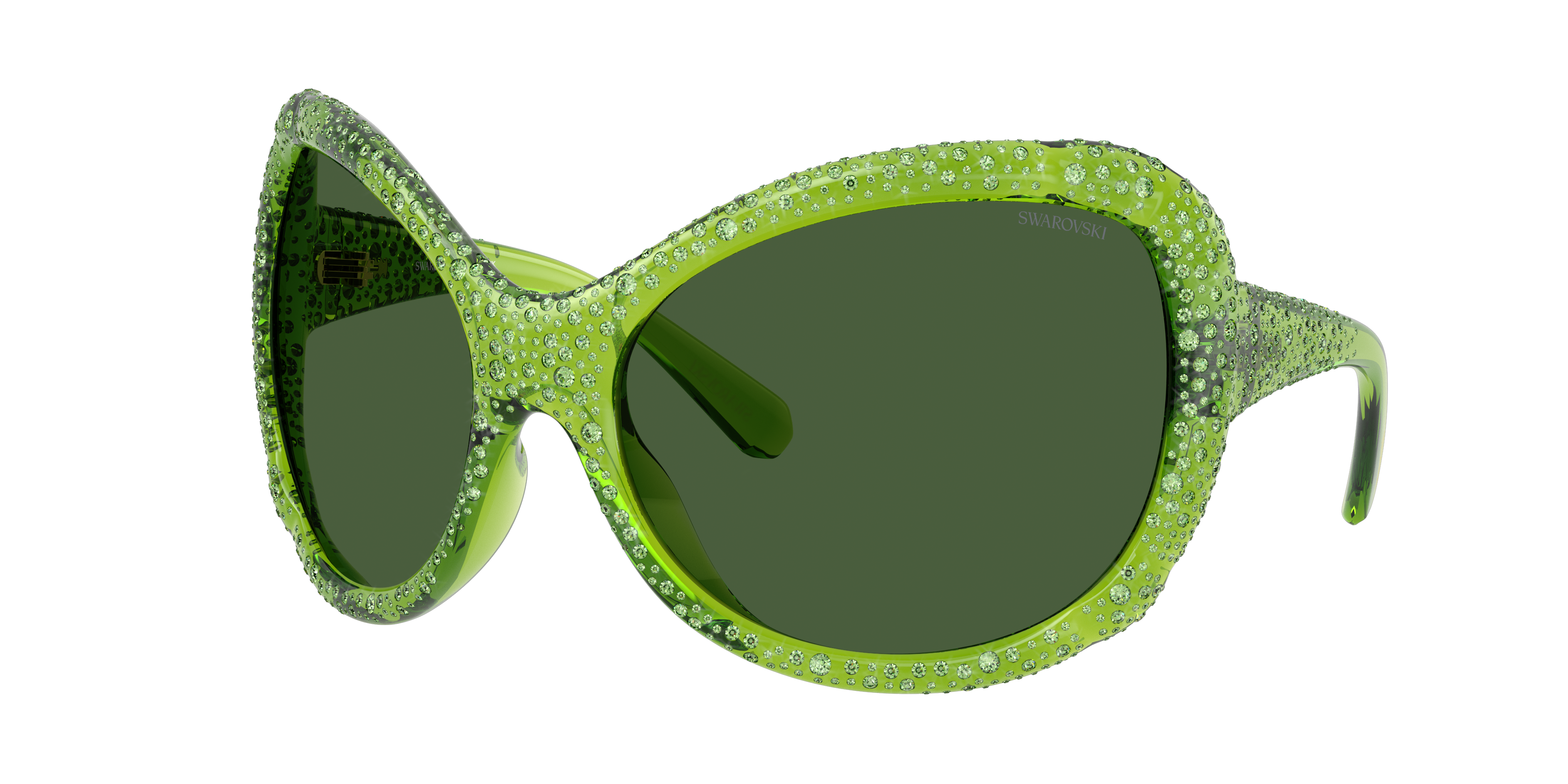 Swarovski Woman Sunglass SK6052 -  Frame color: Transparent Green, Lens color: Dark Green
