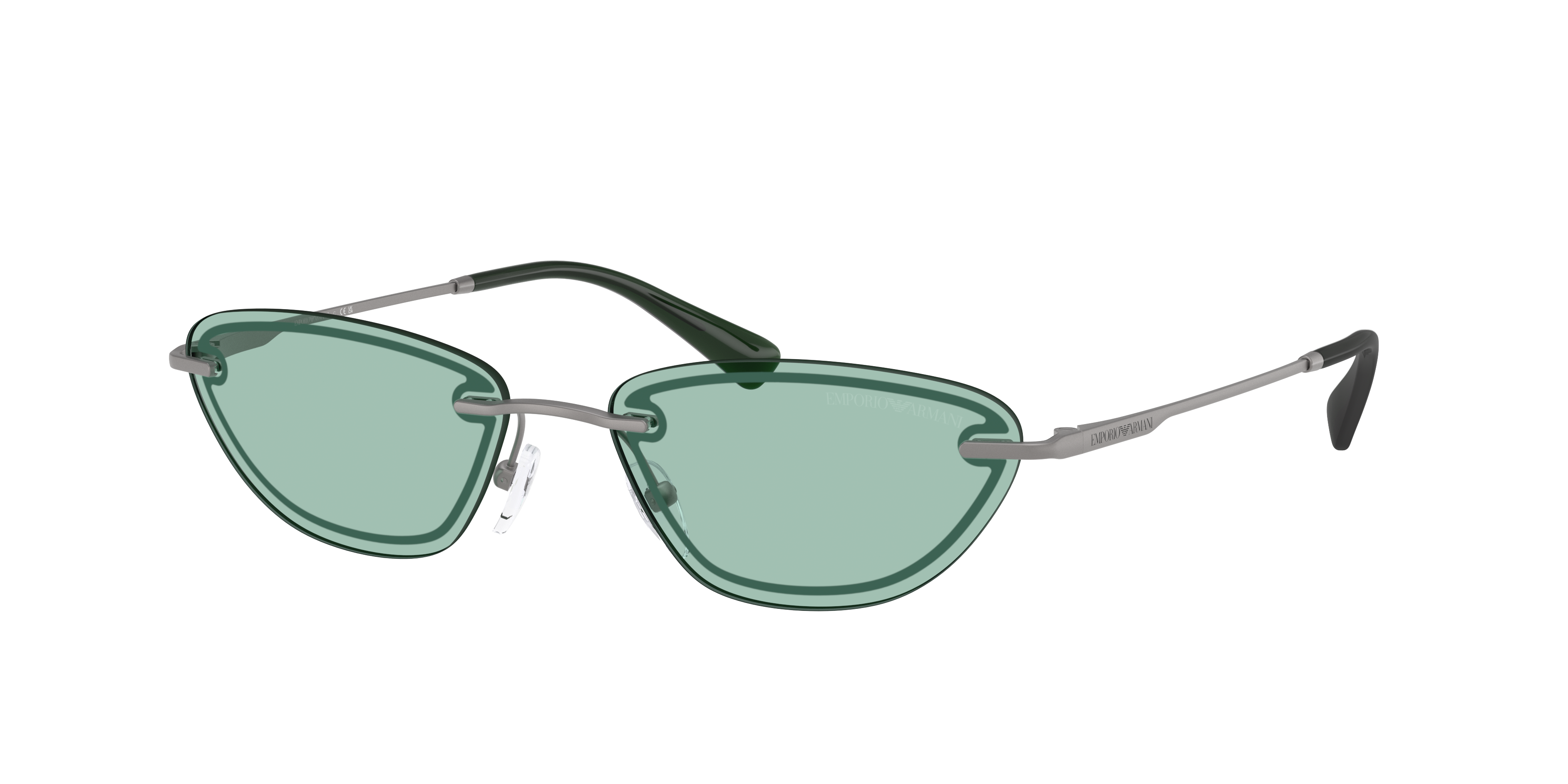 Emporio Armani Woman Sunglass EA2158 -  Frame color: Matte Gunmetal, Lens color: Green