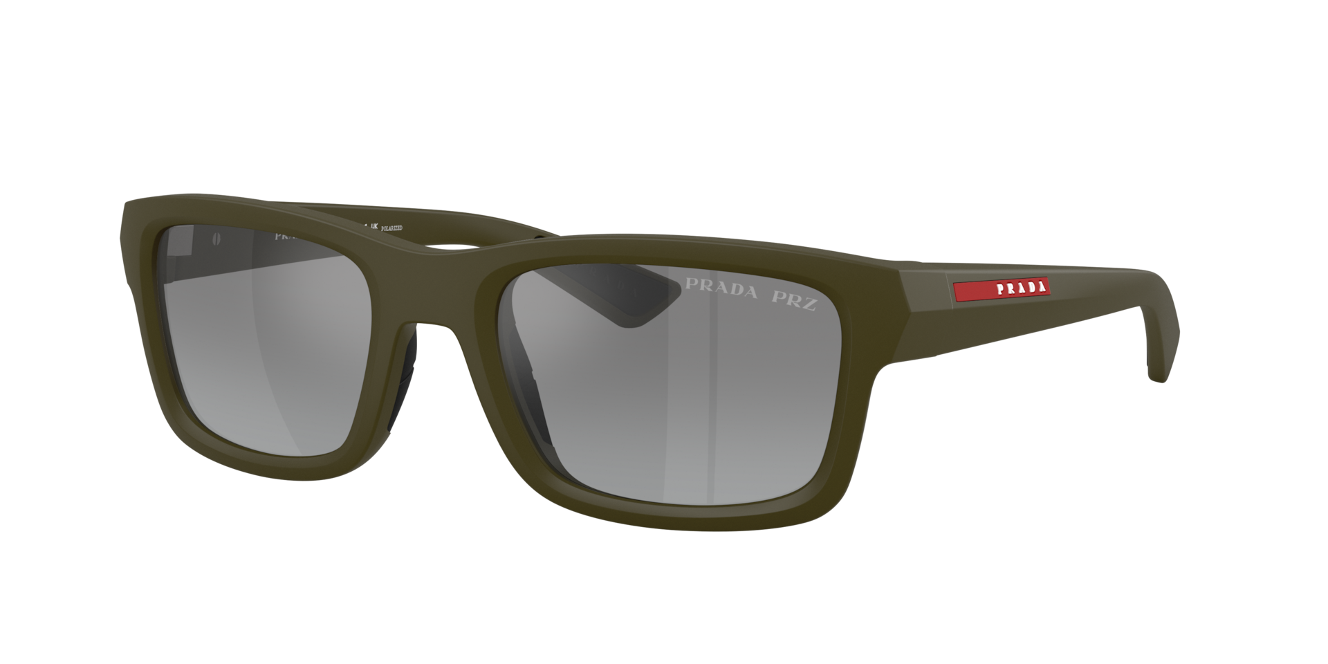 Prada Linea Rossa Man Sunglass PS B10S -  Frame color: Matte Green, Lens color: Grey Gradient Mirror