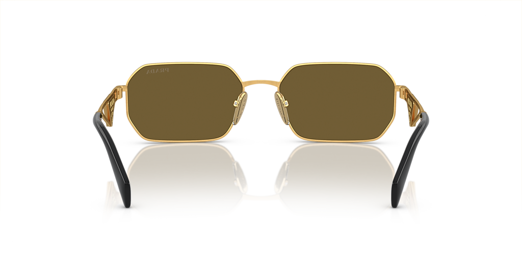 PRADA PR A51S Matte Gold - Women Luxury Sunglasses, Dark Brown Lens