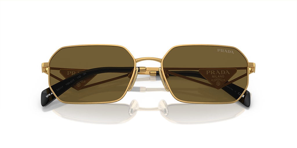 PRADA PR A51S Matte Gold - Women Luxury Sunglasses, Dark Brown Lens