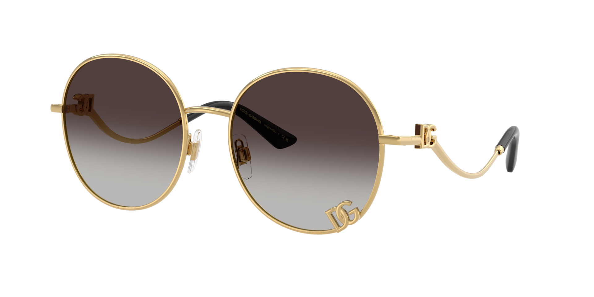 Dolce&Gabbana Woman Sunglass DG2324 - Frame color: Gold, Lens color: Grey Gradient