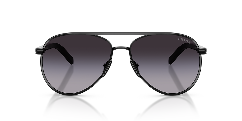 PRADA PR B57S Black - Women Luxury Sunglasses, Grey Gradient Lens