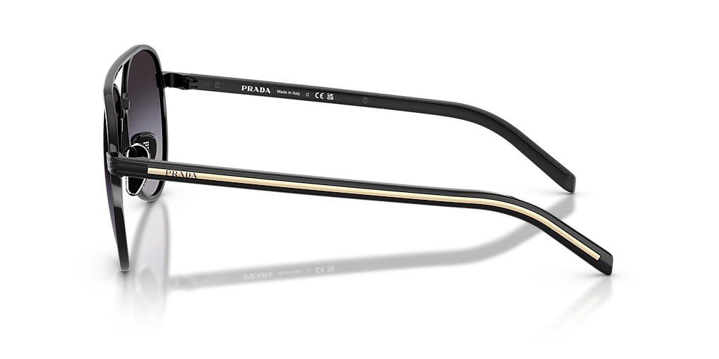 PRADA PR B57S Black - Women Luxury Sunglasses, Grey Gradient Lens