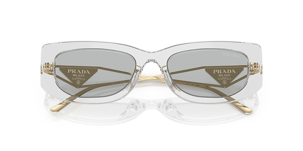PRADA PR 14YS Transparent Grey - Women Luxury Sunglasses, Light Grey Lens