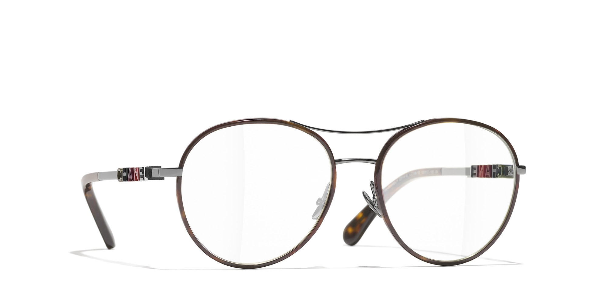 Chanel Woman Sunglass Pilot Eyeglasses CH2214 -  Frame color: Gunmetal, Lens color: Demo Lens