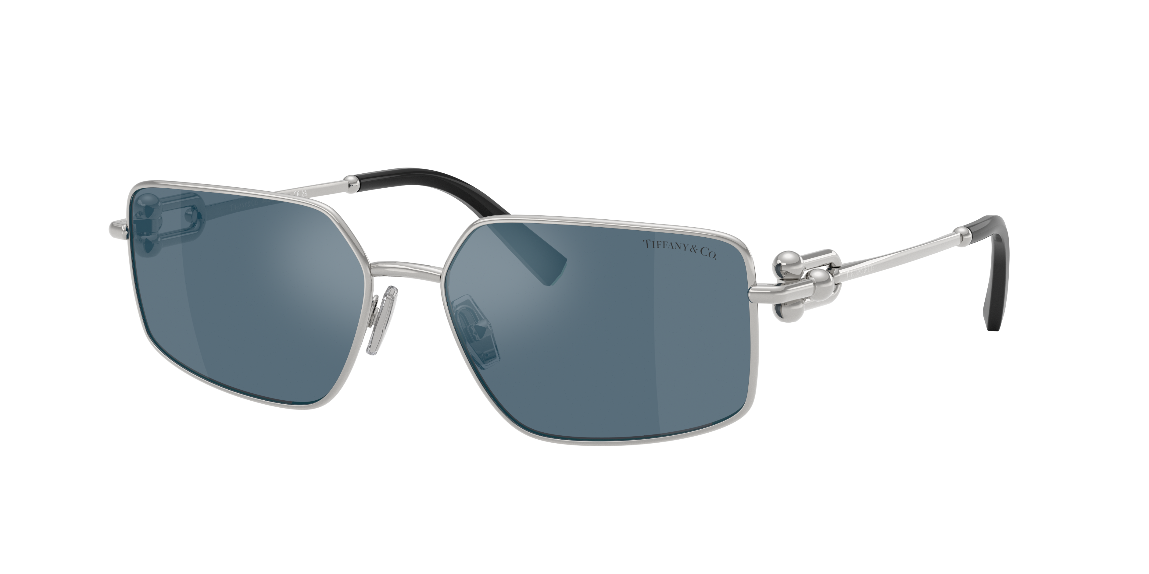 Tiffany & Co. Unisex Sunglass TF3111 -  Frame color: Silver, Lens color: Blue Internal Mirror Silver