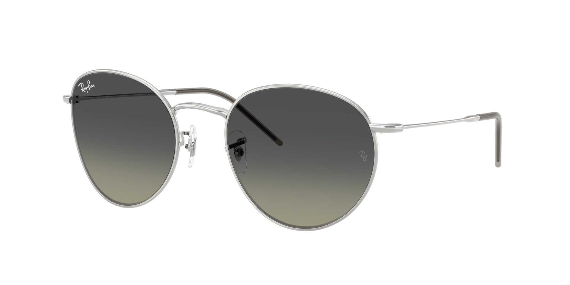 Ray-Ban Unisex Sunglass RBR0103S Round Reverse - Frame color: Silver, Lens color: Grey Gradient