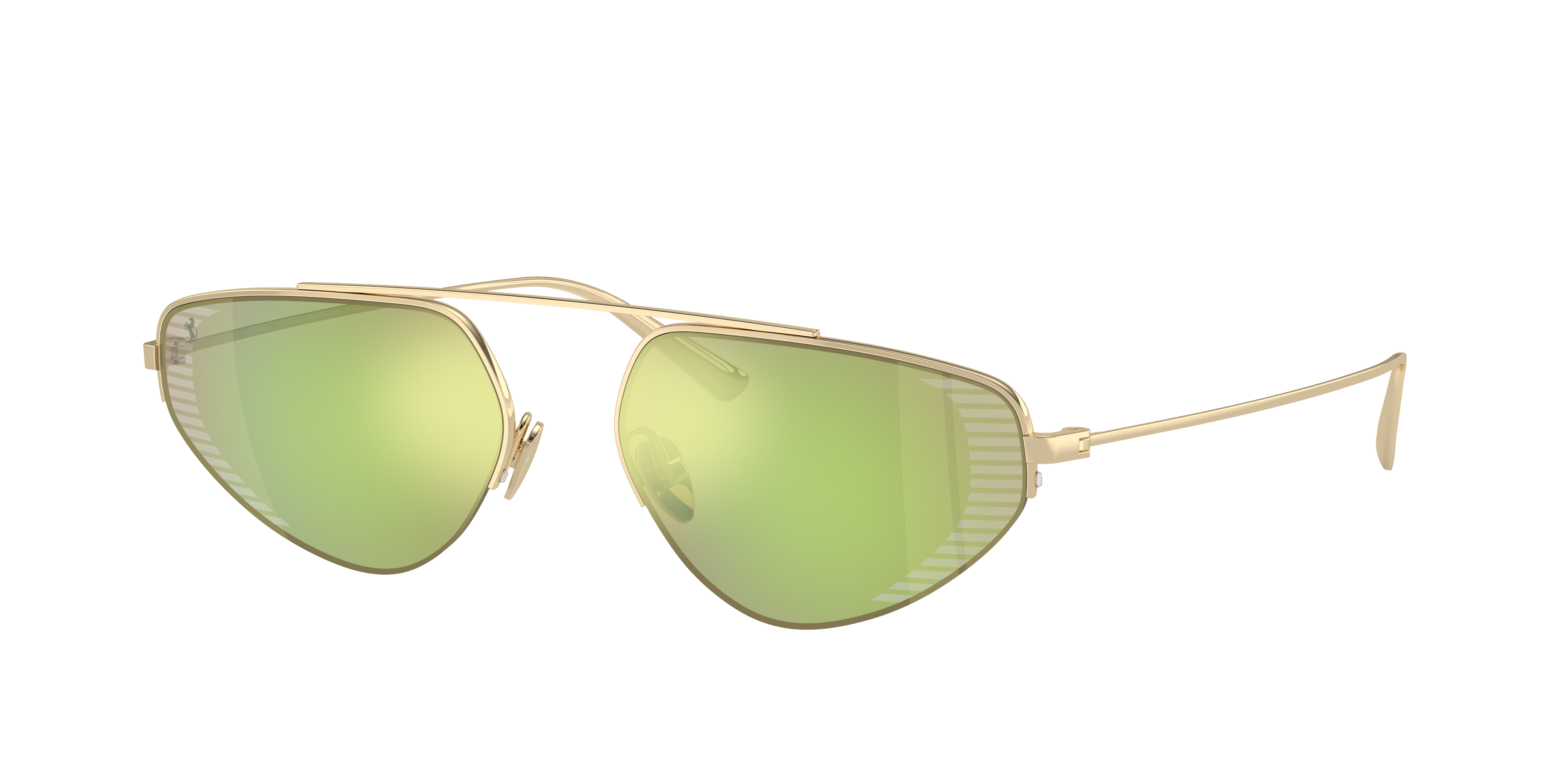 Ferrari Unisex Sunglass FH1010TD -  Frame color: Pale Gold, Lens color: Green Mirror