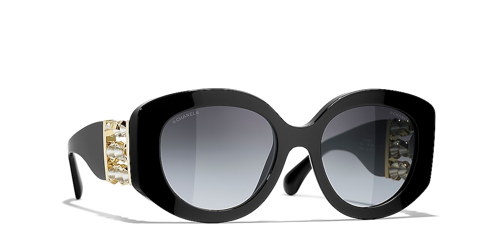 Chanel Oval Sunglasses CH5543 M (54 - 20) with Grey lenses and