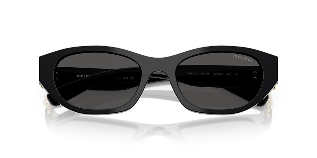 MIU MIU MU A03S Black - Women Luxury Sunglasses, Dark Grey Lens