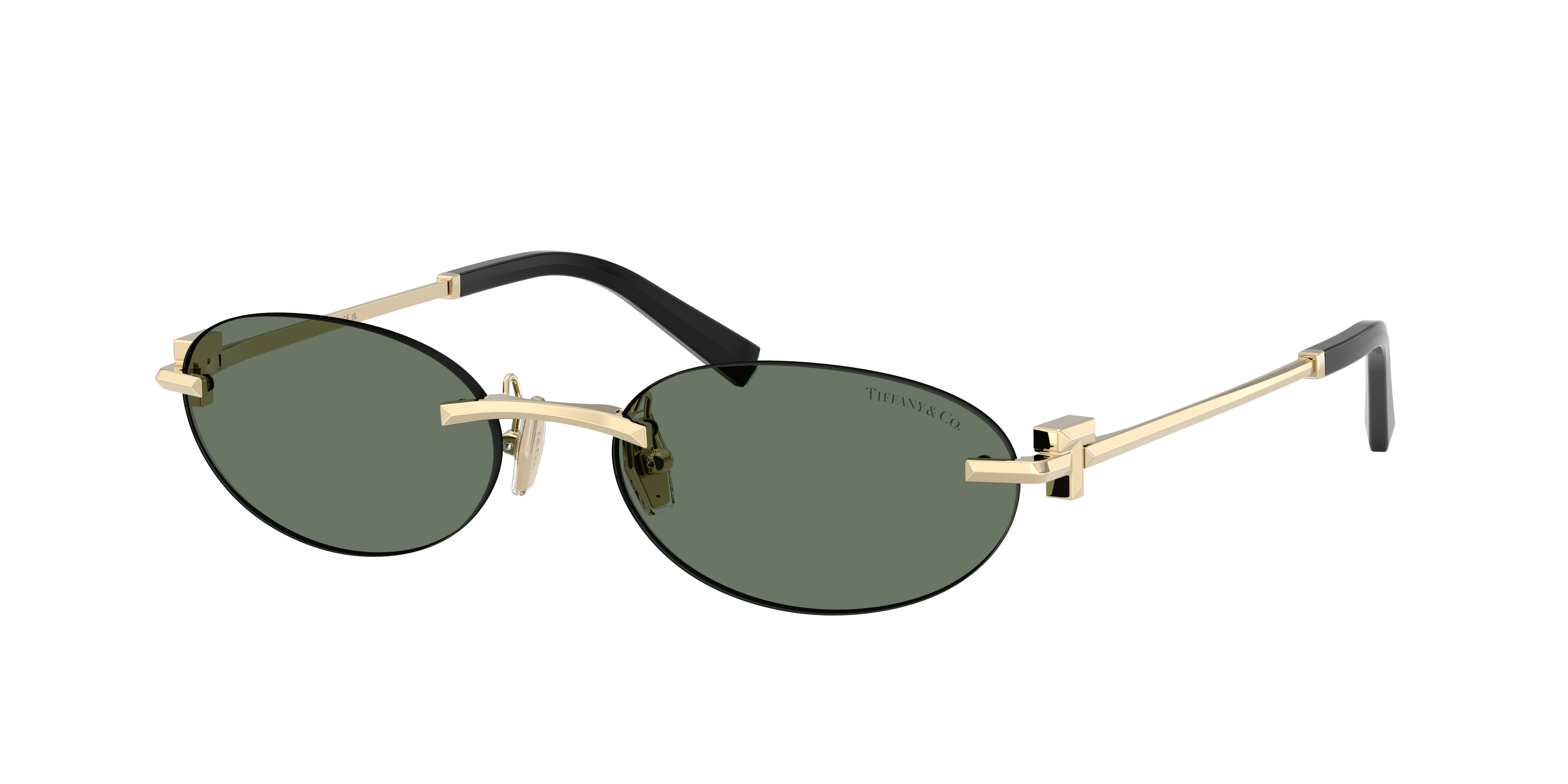 Tiffany & Co. Unisex Sunglass TF3119D -  Frame color: Pale Gold, Lens color: Dark Green