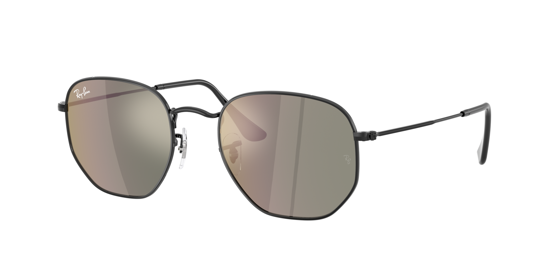 Ray-Ban Unisex Sunglass RB3548N Hexagonal Flat Lenses -  Frame color: Black, Lens color: Bronze