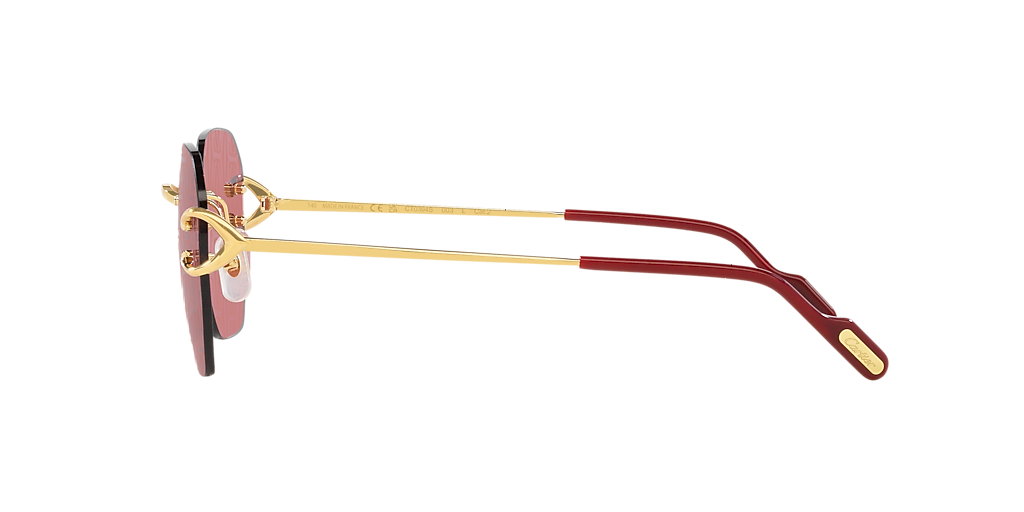 Cartier CT0394S L (58 - 17) with Red lenses and Gold frame