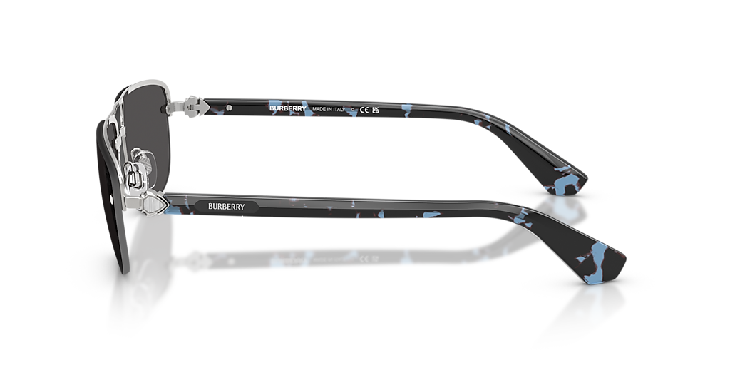 BURBERRY BE3164 Matte Grey - Men Luxury Sunglasses, Light Grey Mirror Silver Lens