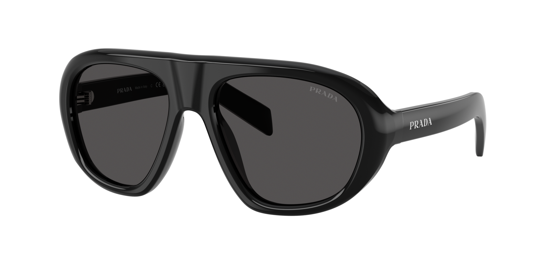 Prada Woman Sunglass PR C05SF - Frame color: Black, Lens color: Dark Grey