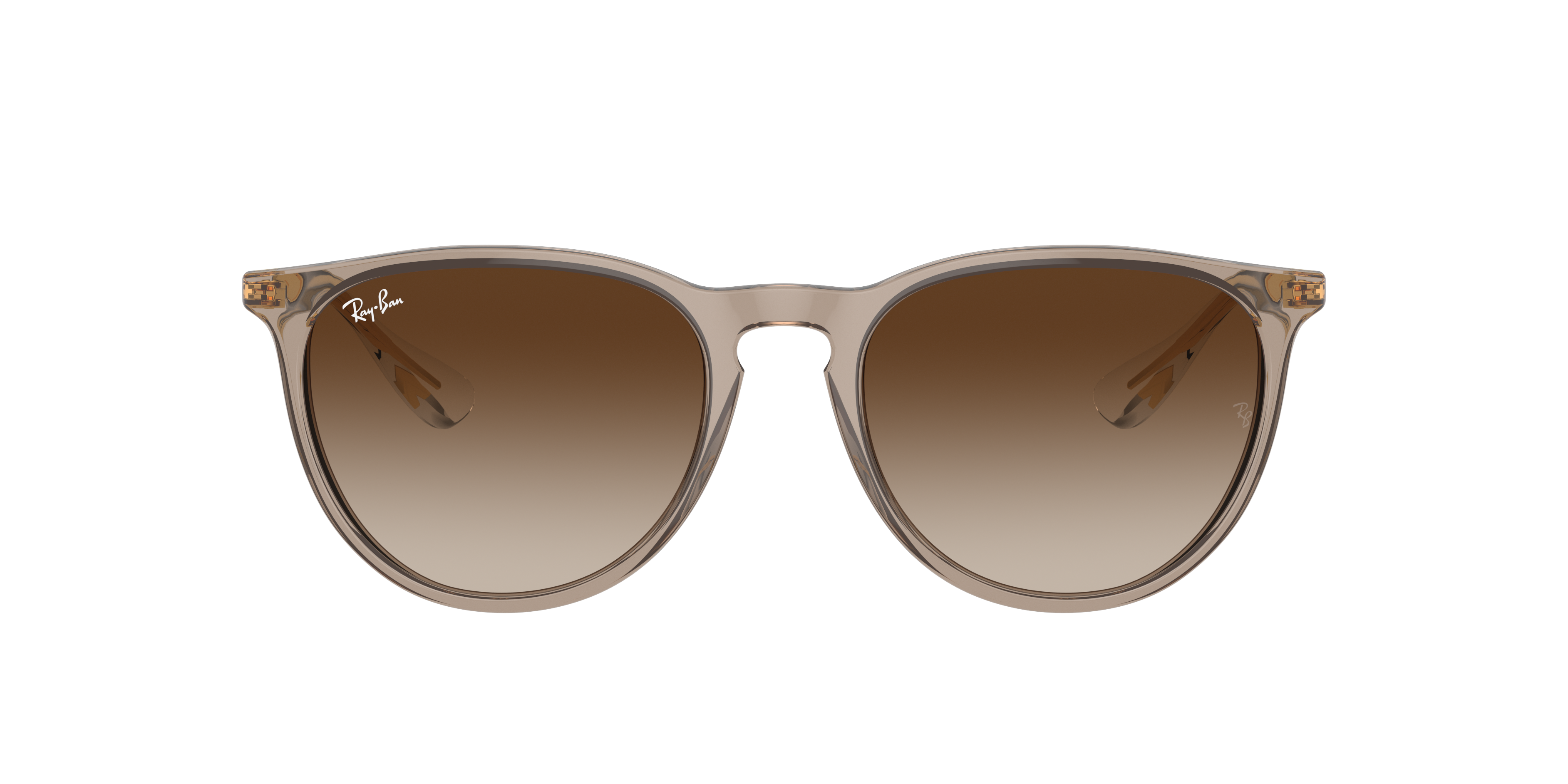 Ray Ban Gradient Keyhole Nose Bridge Sunglasses In Brown