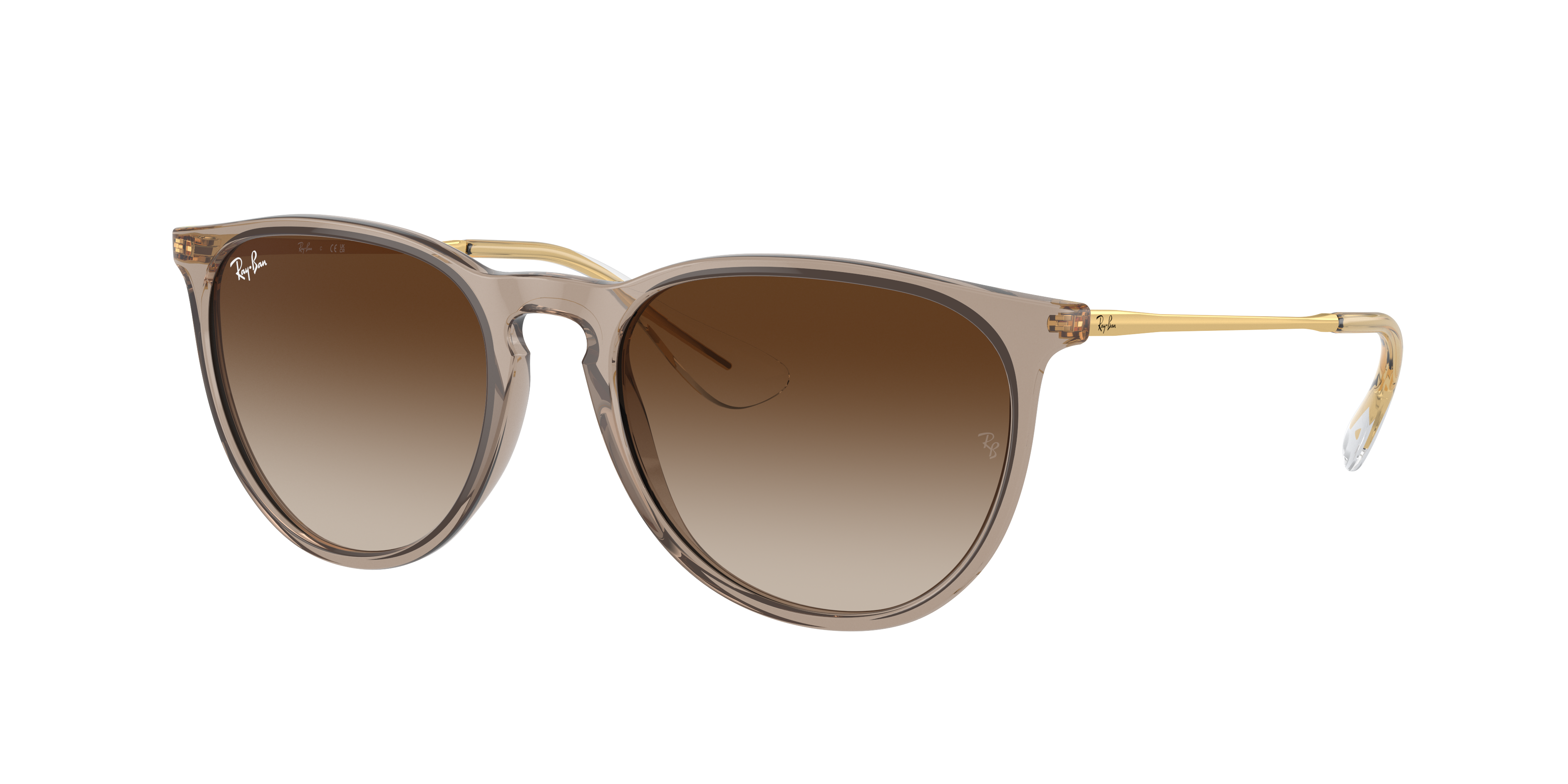 Ray Ban Gradient Keyhole Nose Bridge Sunglasses In Brown