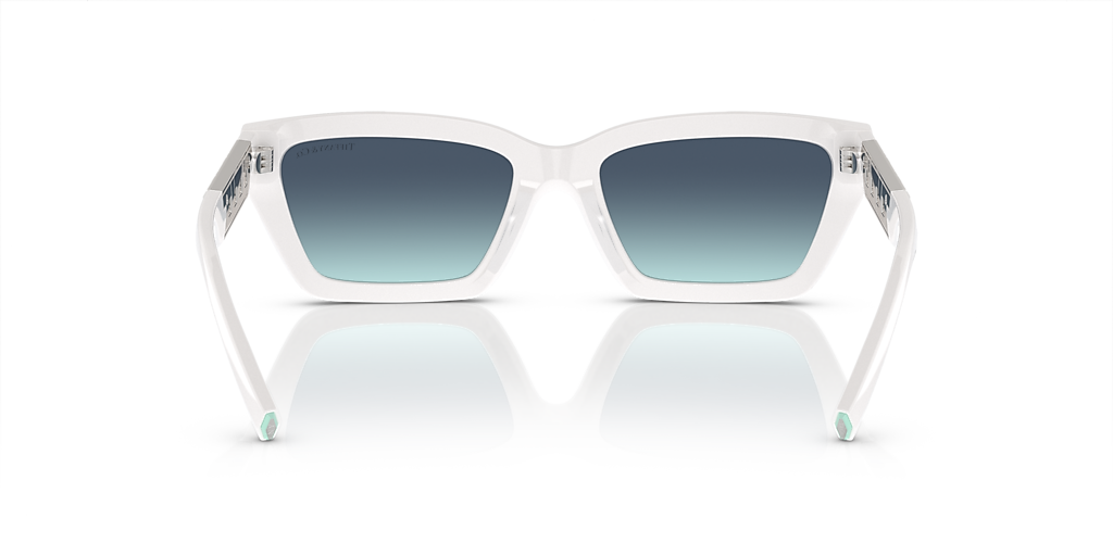 TIFFANY & CO. TF4213 Bright White - Women Luxury Sunglasses, Azure Gradient Blue Lens
