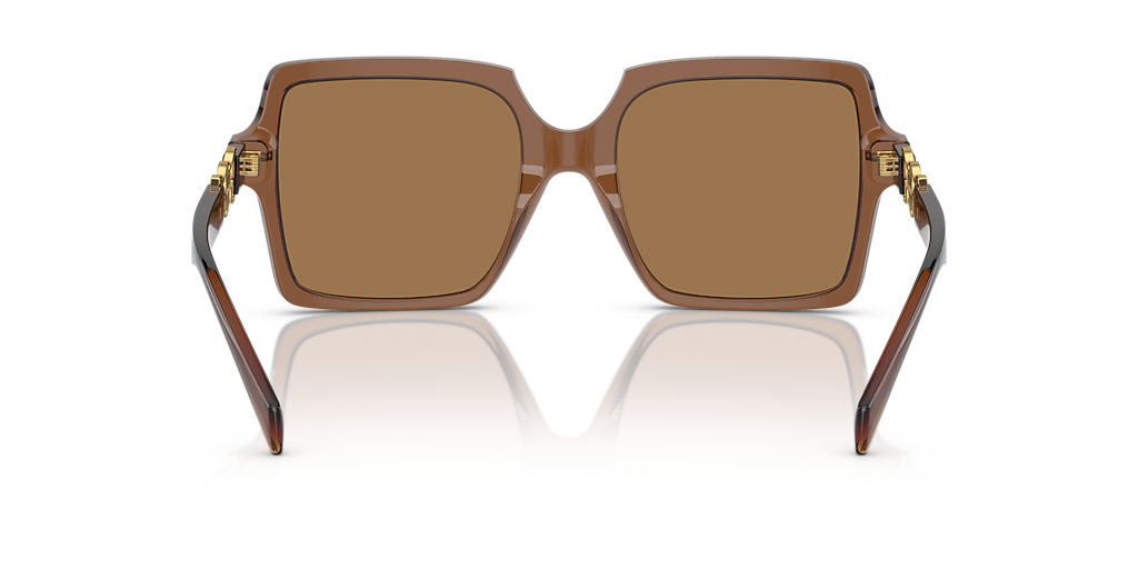 VERSACE VE4441 Transparent Brown - Women Luxury Sunglasses, Brown Orange Metallic Lens