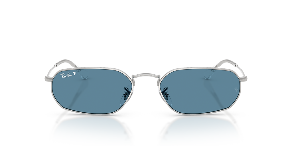 Ray-Ban RB3947 XL (57 - 18) with Blue lenses and Silver frame