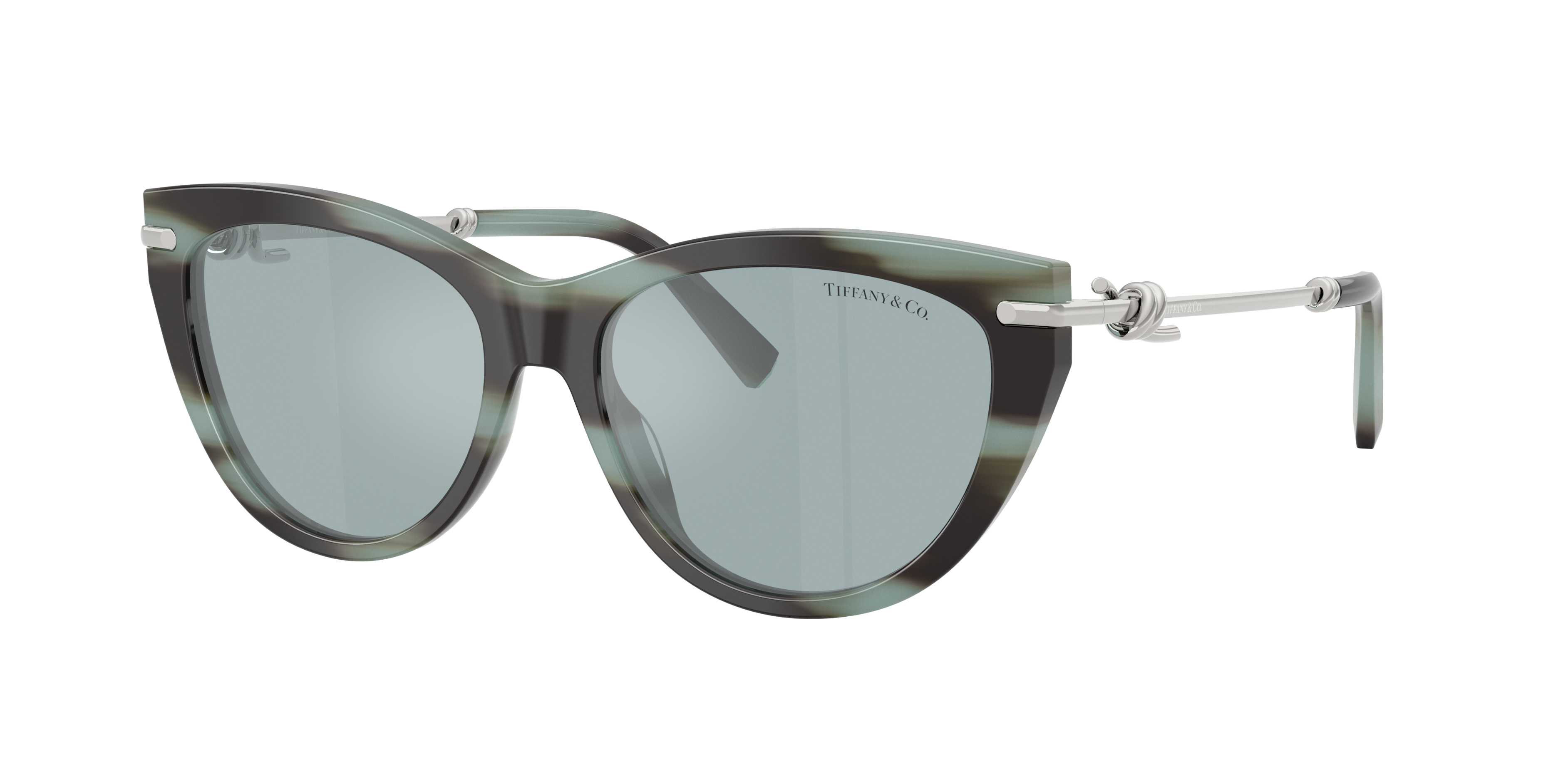Tiffany & Co. Woman Sunglass TF4253 -  Frame color: Striped Black Tiffany, Lens color: Light Azure Silver Mirror