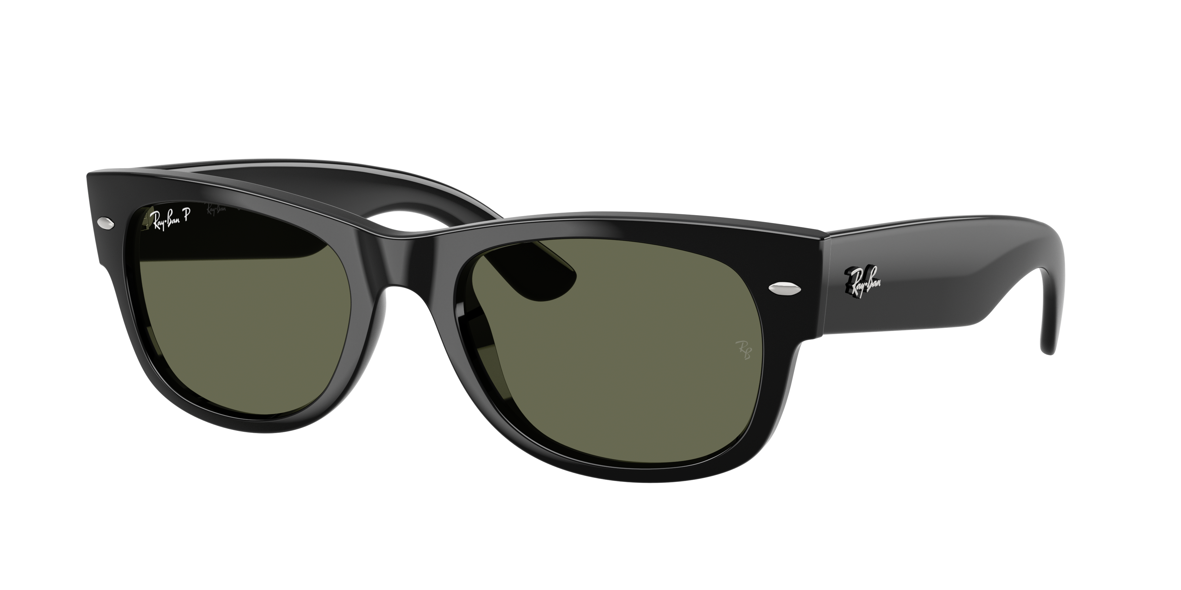 Ray-Ban Mega Wayfarer II XL (55 - 21) with Green lenses and Black