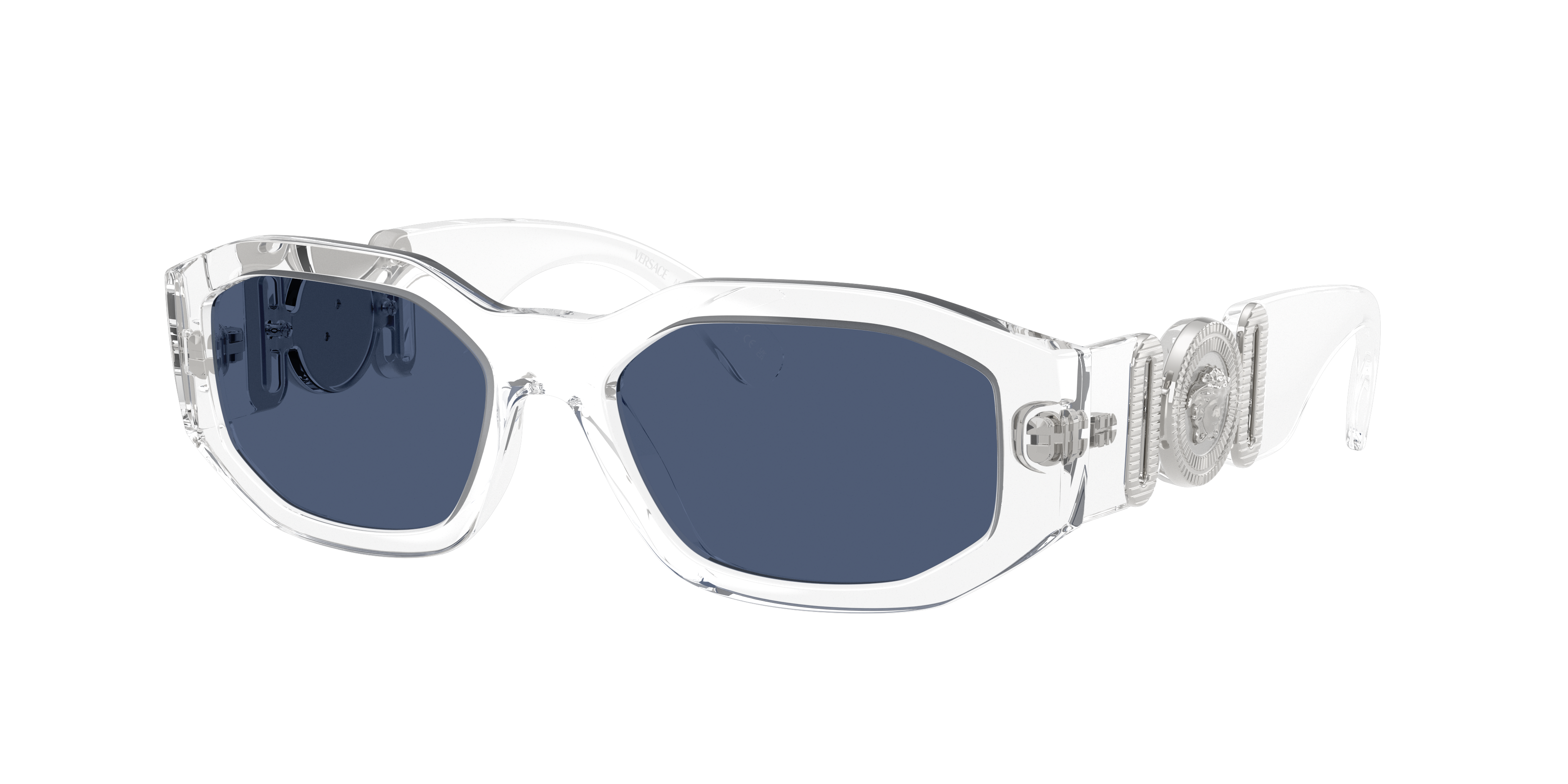 Versace Man Sunglass Biggie -  Frame color: Crystal, Lens color: Dark Blue