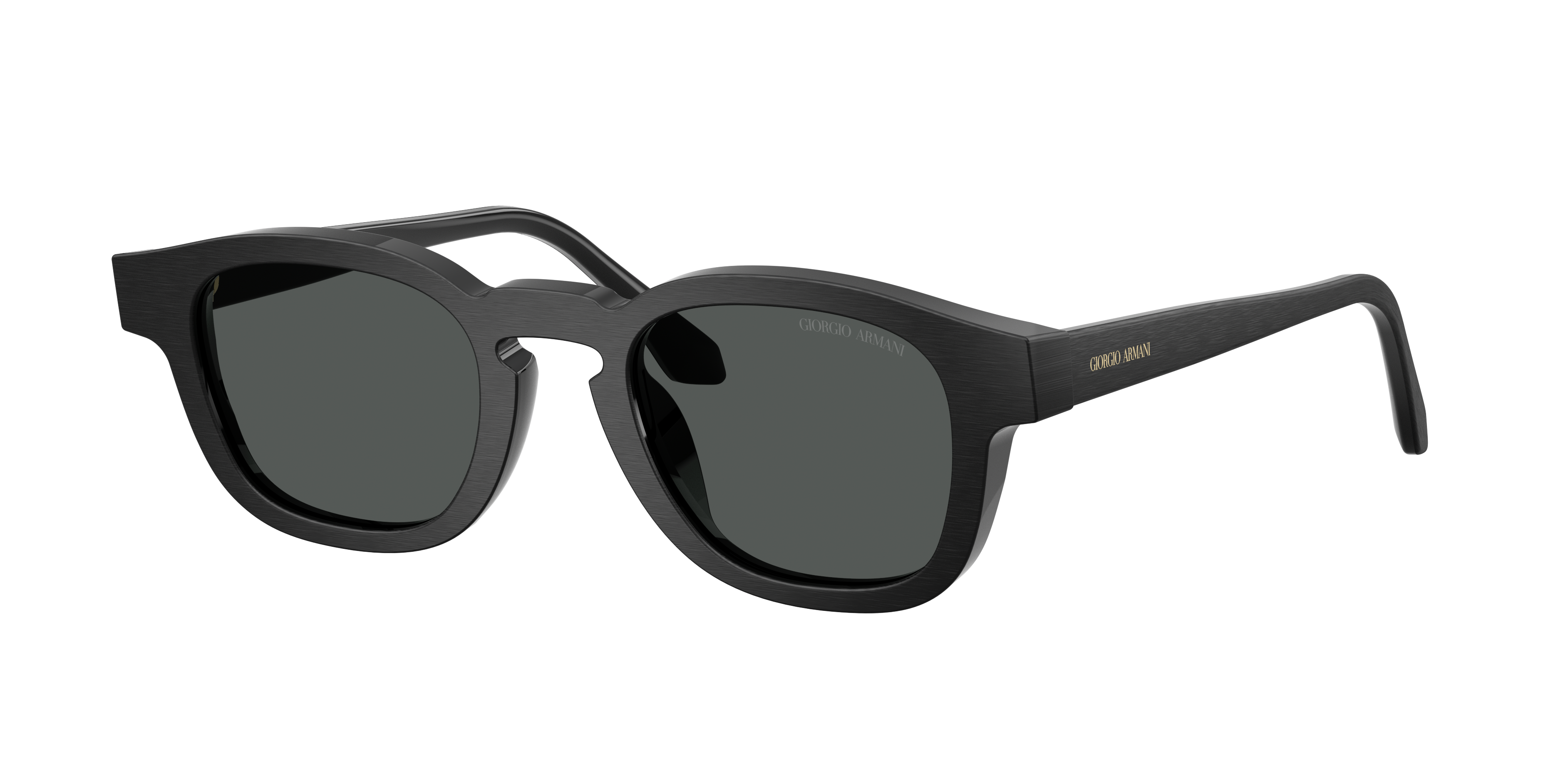 Giorgio Armani Unisex Sunglass AR8254U -  Frame color: Brushed Black, Lens color: Dark Grey