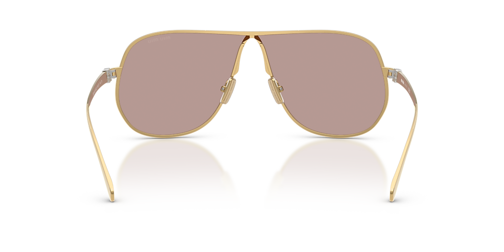 MIU MIU MU A56S Gold - Women Luxury Sunglasses, Light Purple Brown Lens