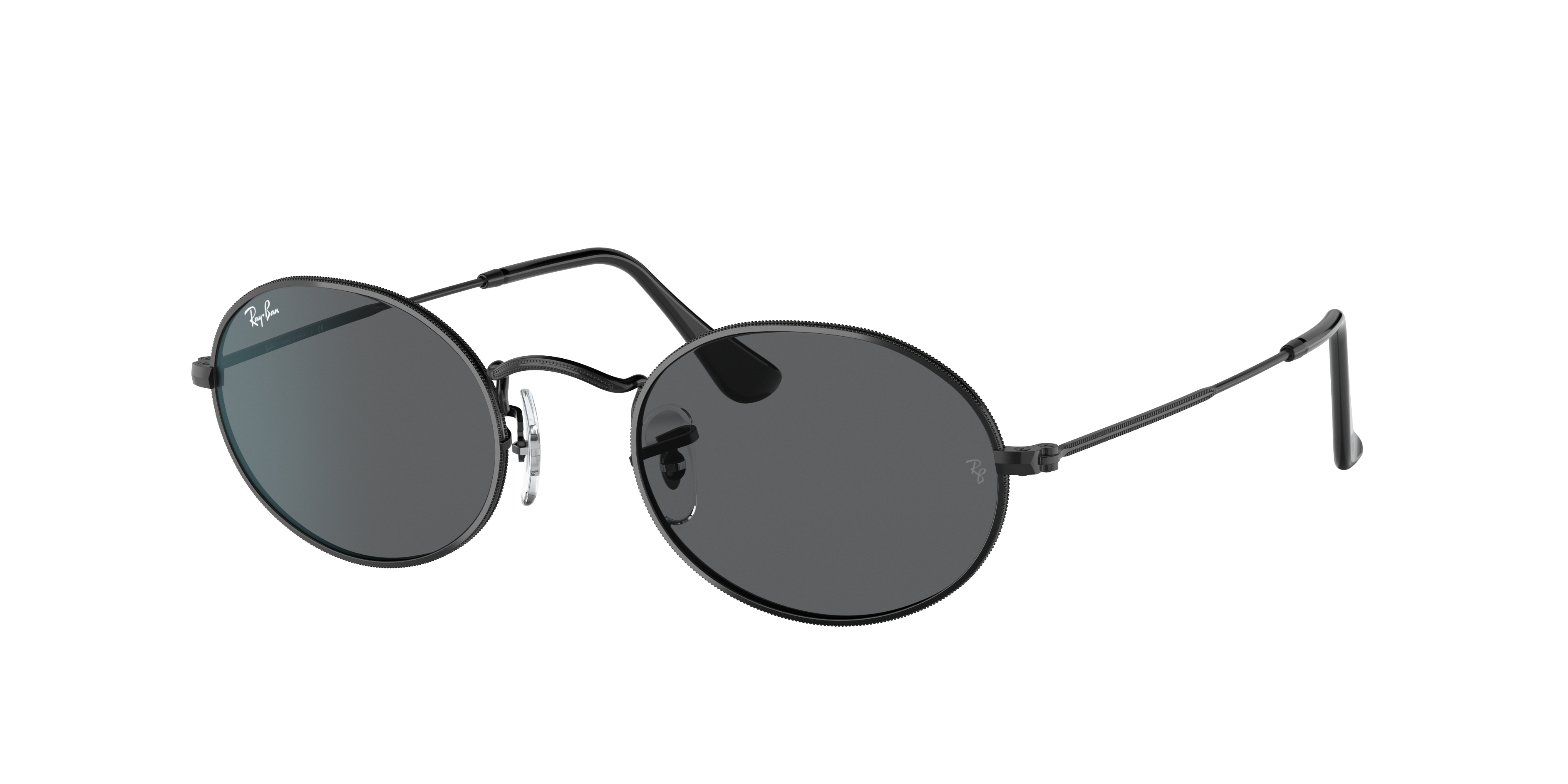 Ray-Ban Unisex Sunglass Oval Metal -  Frame color: Black, Lens color: Dark Grey