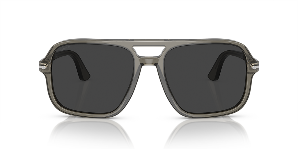 PERSOL PO3328S Smoke - Man Luxury Sunglasses, Polar Black Lens