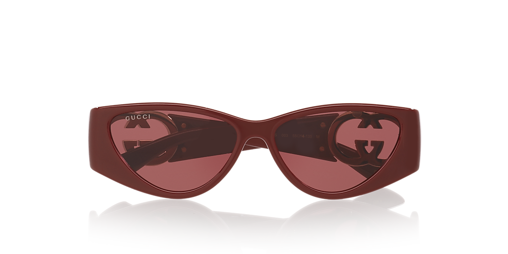 GUCCI GG1824S Burgundy - Women Luxury Sunglasses, Red Lens